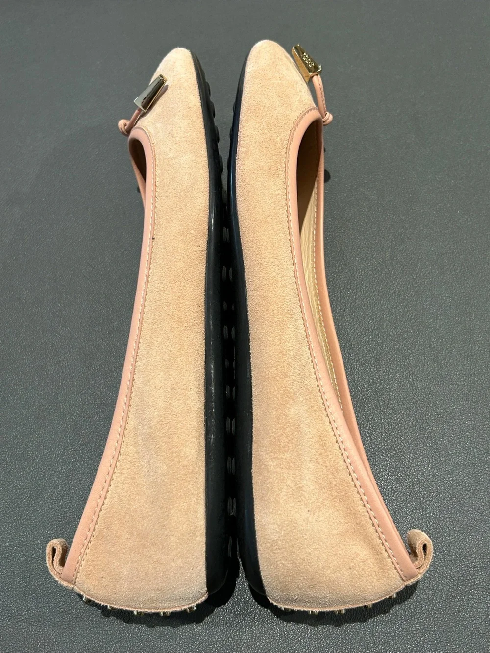 Tod's Pink Suede Ballet Flats